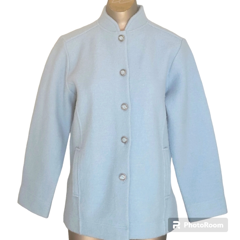 Mint Vintage Periwinkle Blue Pure Wool Norm Thompson Jacket